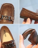 Zapatos de cuero para niños Nuevos zapatos de gorro de fondo suave Zapatos casuales de color sólido