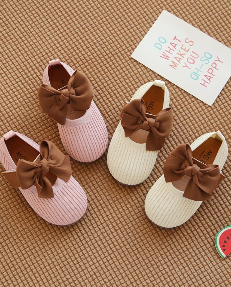 נעלי תינוקות חדשות סתיו ילדים מעופפים ארוגים נעלי סוליה רכה נעלי ילדות נעלי נסיכה לתינוקות פעוטות