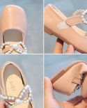 أحذية جلدية جديدة للأطفال لؤلؤة القوس فتاة الأميرة أحذية لينة وحيد الأحذية