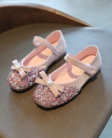 נעלי עור לילדים סתיו חדש rhinestone קשת בנות נעלי נסיכה של סקוטש נעלי תינוק