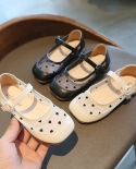 Zapatos de cuero para niños, nuevos zapatos transpirables de princesa con velcro para niñas, zapatos individuales de malla de lu