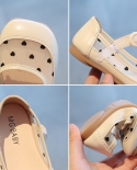 أحذية جلدية للأطفال أحذية الأميرة للبنات من الفيلكرو قابلة للتنفس من الأسفل الناعم أحذية مفردة شبكية منقط
