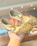 Girls Single Shoes Fashion Buckle Childrens Princess Shoes Of The Sequined High-heeled
