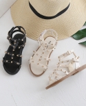 Girls Sandals New Fashion Rivets Childrens Princess Shoes Summer Open-toed Roman Shoes