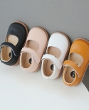 أحذية جلدية جديدة للبنات صيفية رقيقة ناعمة من الأسفل فيلكرو أحذية أطفال بمقدمة مستديرة