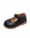 נעלי עור חדשות לילדות קיץ תחתון רך תחתון שחור נעלי יחיד לילדים של וולקרו נעלי תינוק עגולות בוהן