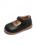 נעלי עור חדשות לילדות קיץ תחתון רך תחתון שחור נעלי יחיד לילדים של וולקרו נעלי תינוק עגולות בוהן