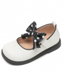 Nuevos zapatos de cuero pequeños con lazo para niños, zapatos de princesa de suela blanda fina de verano para niñas