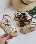 Girls Sandals Summer Princess Roman Shoes Trend Fashion Soft Sole Childrens Casual Beach Shoes