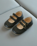 أحذية جلدية جديدة للبنات صيفية رقيقة بمقدمة مستديرة ناعمة من الأسفل أحذية أميرة للأطفال