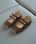 أحذية جلدية جديدة للبنات صيفية رقيقة بمقدمة مستديرة ناعمة من الأسفل أحذية أميرة للأطفال