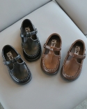 New Childrens Leather Shoes Girls Spring And Autumn Beanie Shoes