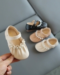 נעלי עור לבנות אביב וסתיו בסגנון חדש נעלי נסיכות בסגנון מערבי של ילדה קטנה לילדים עם תחתית רכה