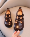 Nuevos zapatos de cuero para niños Zapatos de niñas con velcro de fondo suave
