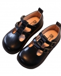 נעלי בנות חדש אביב וסתיו סגנון בריטי ילדים נעלי עור קטנות לילדים סקוטש תחתון רך באמצע וקטנה