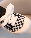Childrens Casual Shoes New Lace Up Houndstooth Flying Woven Sneakers Breathable Student Shoes