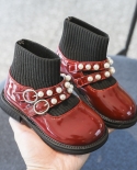 Girls Boots New Pearl Childrens Princess Leather Shoes