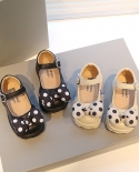 Zapatos individuales para niñas, nuevos zapatos de princesa con lazo, zapatos de cuero para niños de fondo suave