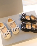 נעלי בנות ליחיד 2022 אביב קשת חדשה נעלי נסיכה בתחתית רכה נעלי עור לילדים אופנה נעלי תינוקות
