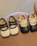 נעלי עור קטנות לילדות בסגנון אופנה חדש נעלי תחתית רכה לילדים של וולקרו נעלי ילדה קטנה