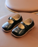 Zapatos de cuero para niñas Nuevos zapatos de princesa para niños con velcro de fondo suave