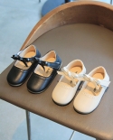 أحذية جلدية جديدة للفتيات القوس أحذية الأميرة للأطفال لينة أسفل أحذية الأطفال الفيلكرو