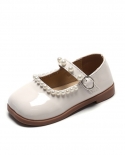Zapatos de cuero para niñas Nueva moda Perla Zapatos de princesa para niños Fondo suave Zapatos de velcro para niñas pequeñas