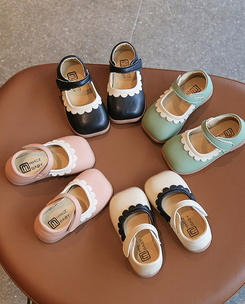 أزياء لطيف الدانتيل الفتيات الأميرة أحذية لينة وحيد أحذية جلدية للأطفال الفيلكرو
