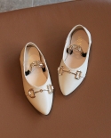 Childrens Fashionable Leather Shoes Pointed Toe Girls Soft-soled Flat Casual Shoes