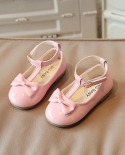 נעלי עור לילדים 2022 אביב חדש קשת עור פטנט נעלי בנות בודדות תחתון רך נעלי נסיכה ילדה קטנה