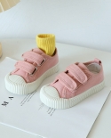 Fresh And Fashionable Girls And Boys Canvas Shoes Candy Color Childrens Velcro Casual Sports Shoes