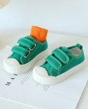 Fresh And Fashionable Girls And Boys Canvas Shoes Candy Color Childrens Velcro Casual Sports Shoes