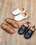 Lindos zapatos de gorro para niños de primavera Zapatos de cuero para niños de estilo británico Zapatos casuales de suela blanda