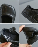 أحذية جلدية سوداء للبنات أحذية أطفال بمقدمة مربعة أحذية ماري جين أحذية كاجوال