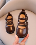 Zapatos de cuero para niños Primavera y otoño Estilo británico Casual Retro Niñas Mocasines