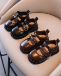 Zapatos de cuero para niños Primavera y otoño Estilo británico Casual Retro Niñas Mocasines