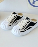 Zapatos de lona para niños, zapatillas informales con punta de concha para niñas y niños, zapatillas transpirables de fondo suav