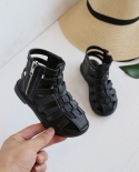 נעלי בנות רומיות 2022 קיץ חדשות ארוגות גבוהות נעלי נסיכות ילדים של סנדלי ילדים בתחתית רכה