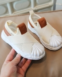 Black And White Childrens Mesh Breathable Soft Bottom Casual Shoes For Boys And Girls