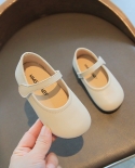 Simple Style Cute Round Toe Small Leather Shoes Girls Casual Flat Shoes