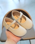 Simple Style Cute Round Toe Small Leather Shoes Girls Casual Flat Shoes