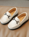 أحذية جلدية أنيقة للأطفال ذات طراز ريترو أحذية عادية بنعل ناعم سهل الارتداء للأولاد