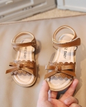Girls Summer Soft Sole Bow Lace Shape Kids Princess Shoes Fashion Casual Sandals