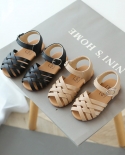 סנדלי בנות אופנה חדשה בנות ארוגות נעלי נסיכה עם סוליה רכה קיץ לילדים נעלי תינוק באוטו