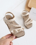Temperament Girls Ruffled Childrens Princess Sandals Summer Soft-soled Beach Casual Shoes