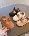 נעלי עור קטנות לילדים 2022 אביב חדש רך תחתון קשת בנות נעלי נסיכות של נעלי סקוטש מזדמנים