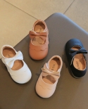 أحذية أطفال جلدية صغيرة بفيونكة ناعمة للبنات أحذية غير رسمية بشريط فيلكرو للأميرة