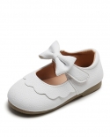 Childrens Little Leather Shoes Soft Bottom Bow Girls Princess Velcro Casual Shoes