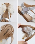 Girls Mesh Bow Princess Shoes Soft Sole Velcro Sandals