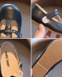 أطفال لينة أسفل الفيلكرو النمط البريطاني عارضة أحذية الفتيات الأحذية الجلدية